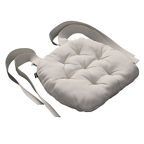 Stuhlkissen Martin mit Schleifen, hellgrau , 40 x 37 x 8 cm, Cotton Panama günstig online kaufen
