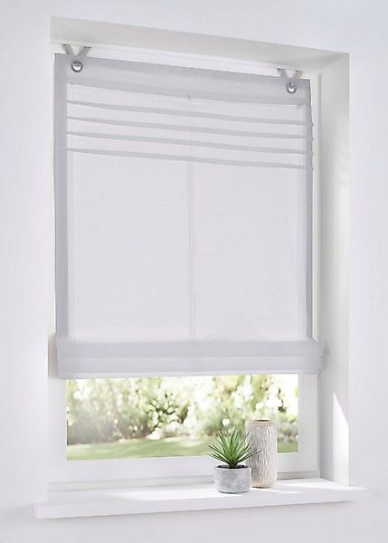 Kutti Raffrollo Kessy Biese, mit Hakenaufhängung, ohne Bohren, halbtranspar günstig online kaufen