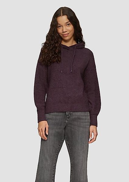 QS Strickpullover Flauschiger Strick-Hoodie günstig online kaufen