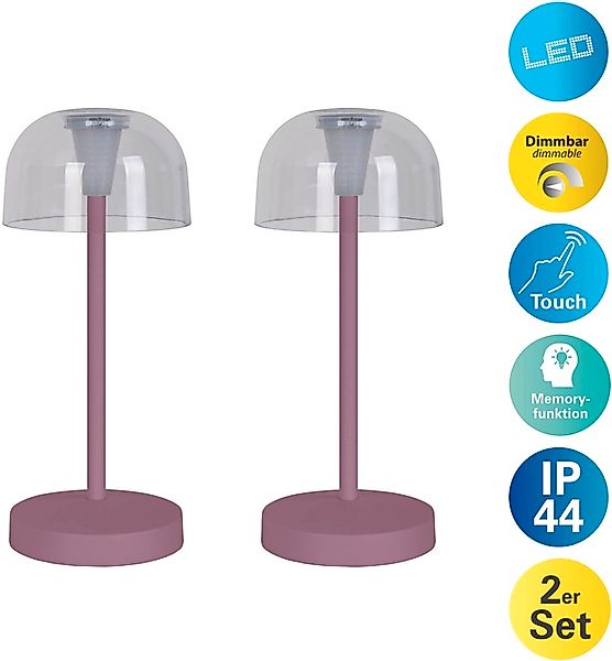 näve LED Tischleuchte »Gomba 18,5 cm«, 2er-Set, Leuchtmittel LED-Modul   LE günstig online kaufen
