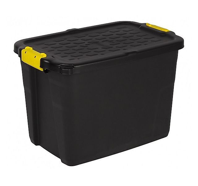 Kreher Aufbewahrungsbox "TOUGH" 60 Liter in Schwarz mit abschließbarem Deck günstig online kaufen
