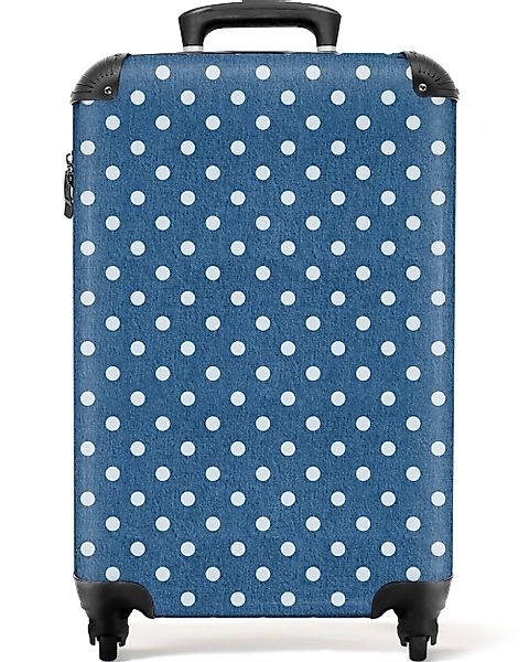 NoBoringSuitcases.com© Hartschalen-Trolley Punkte - Blau - günstig online kaufen