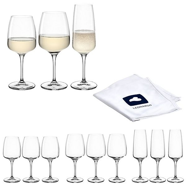 LEONARDO Gläser-Set »CESTI + Poliertuch, 13-teilig«, (Set, 13 tlg.), 4 Sekt günstig online kaufen