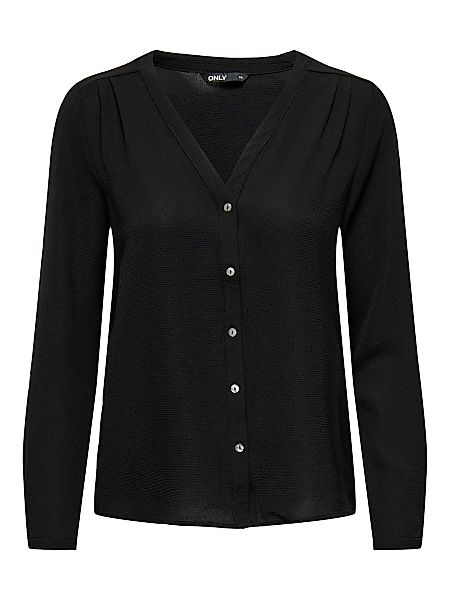 ONLY Petite V-ausschnitt- Hemd Damen Schwarz günstig online kaufen