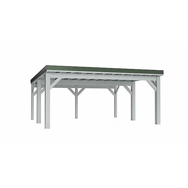 Holzbrüder Carport Ralf 36 250 kg/m² Reinweiß-Dornengrün günstig online kaufen
