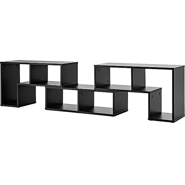 Costway Fernsehschrank Holz 3-teilig Frei Kombinierbar Schwarz günstig online kaufen