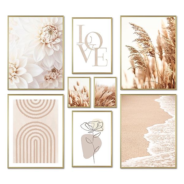 ARTFAVES Bilder-Collage Poster Set - BEIGE SOFTNESS I Boho Deko Wandbilder günstig online kaufen
