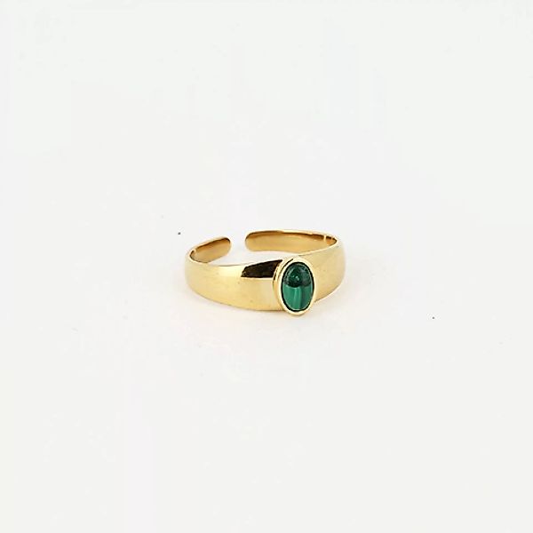 Zag Bijoux Ring mit rundem Stein gold/Malachit günstig online kaufen
