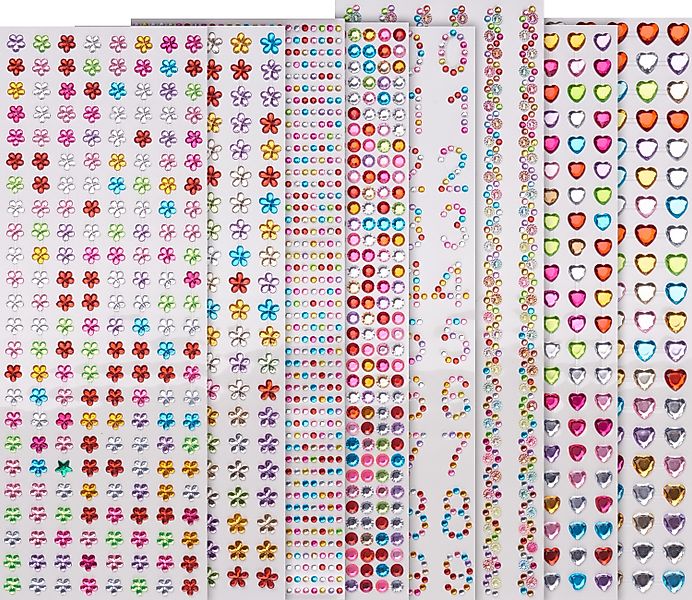 VBS XXL Schmuckset Karten Strass-Stein-Sticker, bunt günstig online kaufen