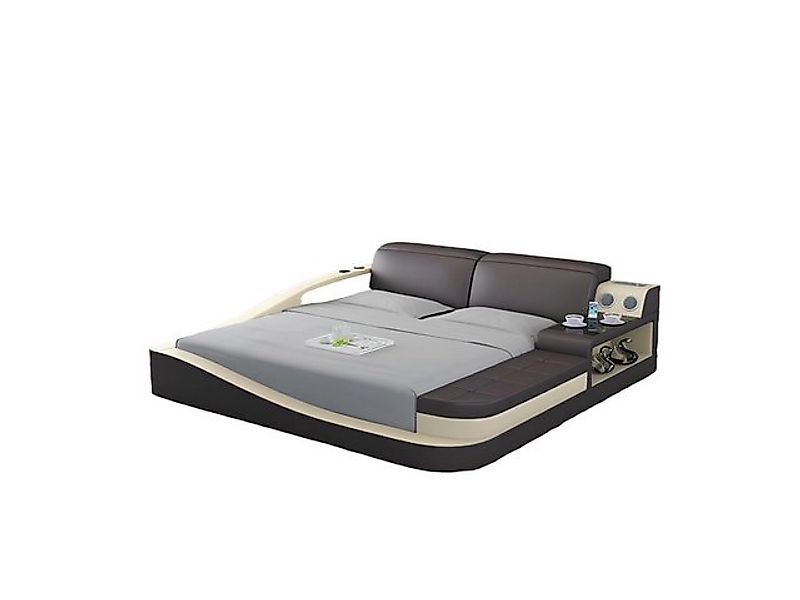 JVmoebel Bett Multifunktions Bett Bluetooth Boxen Luxus Design Leder Betten günstig online kaufen