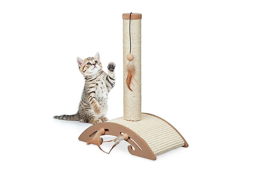relaxdays Kratzbaum Kratzsäule mit Kratzbrett & Spielzeug günstig online kaufen