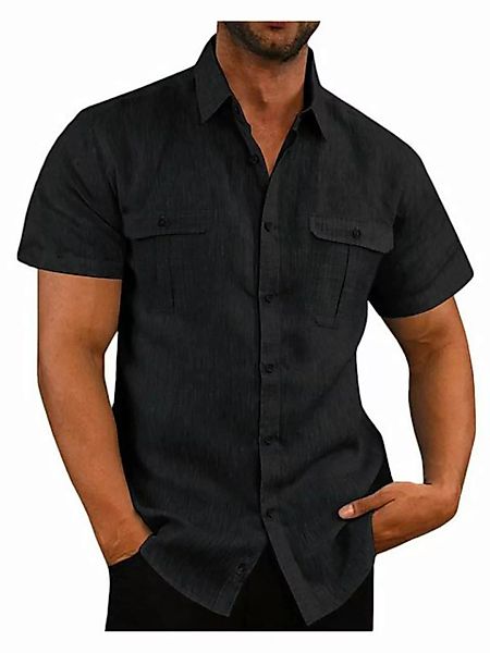 KIKI Langarmhemd Herren Kruzarm Hemd Button Down Regular Fit Sommerhemd mit günstig online kaufen