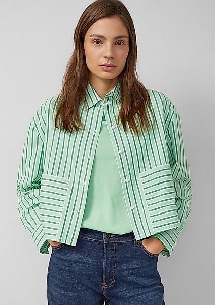 s.Oliver Langarmbluse Bluse Verkürzte Popeline-Bluse im Relaxed Fit günstig online kaufen