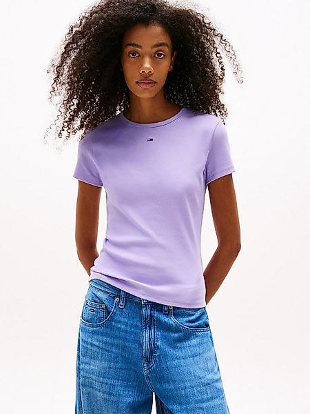 Tommy Jeans Kurzarmshirt "TJW SLIM ESSENTIAL RIB SS EXT" Baumwollmischung, günstig online kaufen