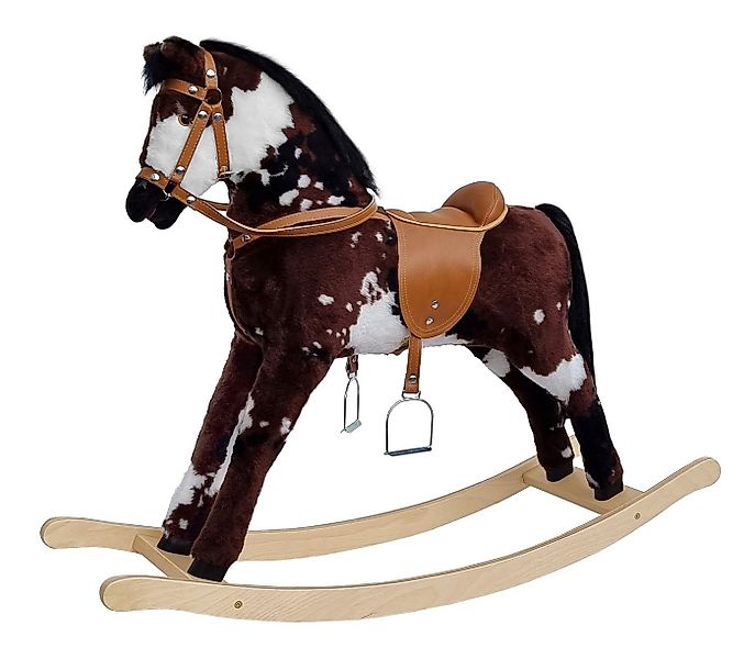 ERST-HOLZ Reitpferd Großes Plüschpferd Schaukelpferd Holzpferd Gescheckt, 9 günstig online kaufen
