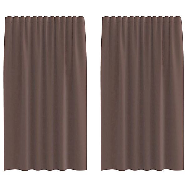 vidaXL Voile Vorhänge mit Lasche 2 Stk Braun 4102262 günstig online kaufen