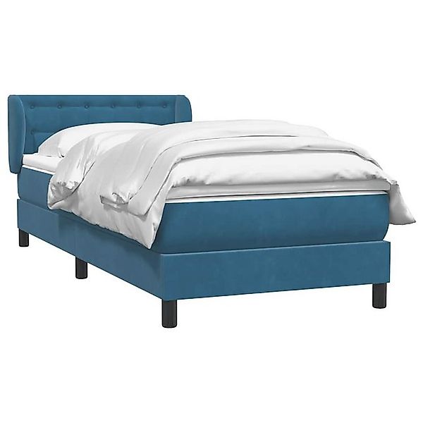 vidaXL Bett Boxspringbett mit Matratze Dunkelblau 80x220 cm Samt günstig online kaufen