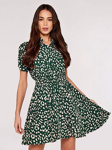 Apricot Druckkleid Animal Print Short Sleeve günstig online kaufen