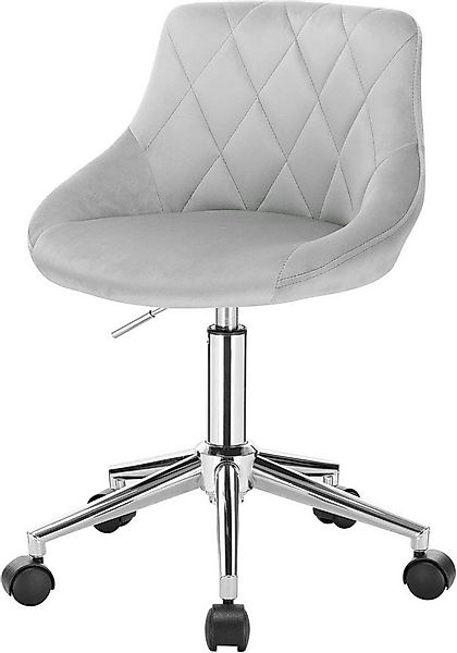EUGAD Schreibtischstuhl (1 St), Bürohocker mit Rollen, Samt, höhenverstellb günstig online kaufen