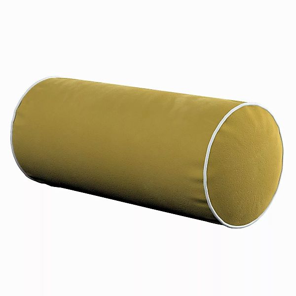 Einfache Nackenrolle mit Einfassband, olivegrün, Ø16 x 40 cm, Velvet (704-2 günstig online kaufen