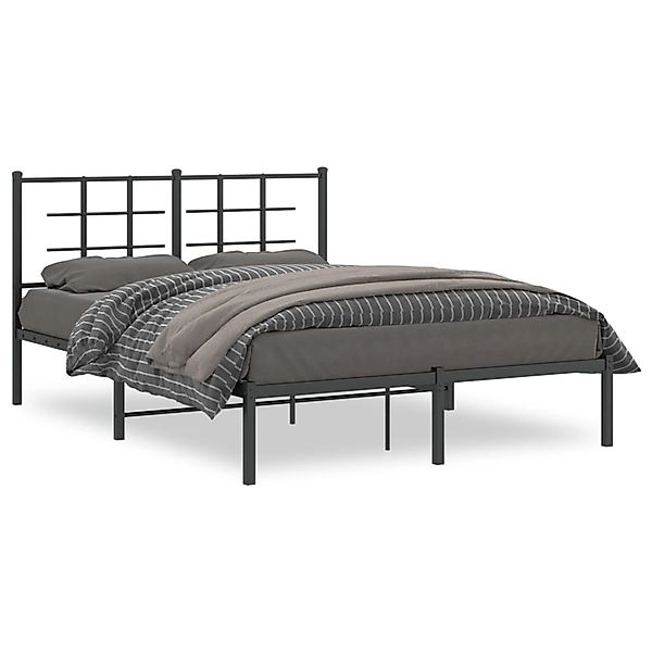 vidaXL Bettgestell mit Kopfteil Metall Schwarz 140x200 cm Modell 121953844 günstig online kaufen