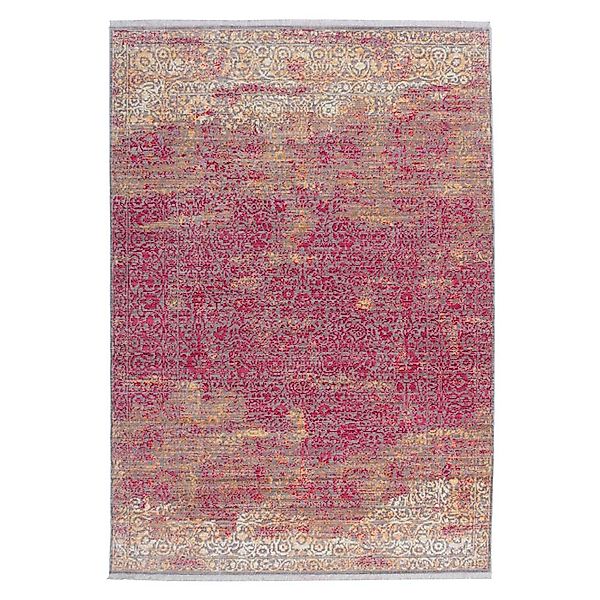 Vintage Teppich in Rot und Beige Kurzflor günstig online kaufen