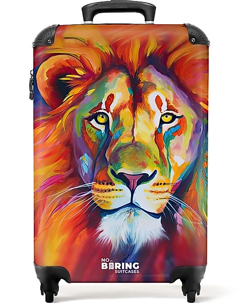 NoBoringSuitcases.com© Hartschalen-Trolley Bunter Löwe in Ölfarbe günstig online kaufen