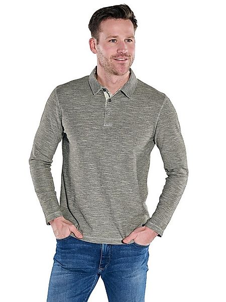 Engbers Langarm-Poloshirt Herren Langarm-Shirt strukturiert, Braunbeige günstig online kaufen