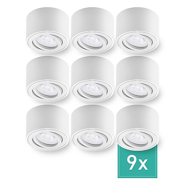 Oktaplex 9er Set Decken Spot Lile S inkl. LED-Module 3-Stufen Dimmbar Warmw günstig online kaufen