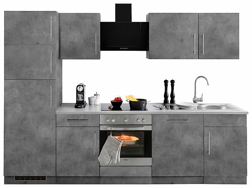 wiho Küchen Küchenzeile "Cali" mit E-Geräten und Kühl-Gefrierkombination, B günstig online kaufen