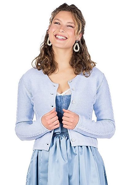 Hammerschmid Trachtenstrickjacke Trachten Strickjacke - LUGANO - hellblau, günstig online kaufen