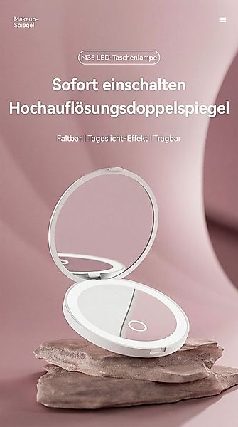 SWGOTA Schminkspiegel Kosmetikspiegel Led Taschenspiegel mit 1X/3×Vergrößer günstig online kaufen