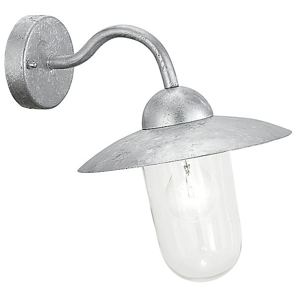 EGLO Wandleuchte "MILTON Wandlampe, E27, IP44, Stahl und Glas, Außenlampe, günstig online kaufen
