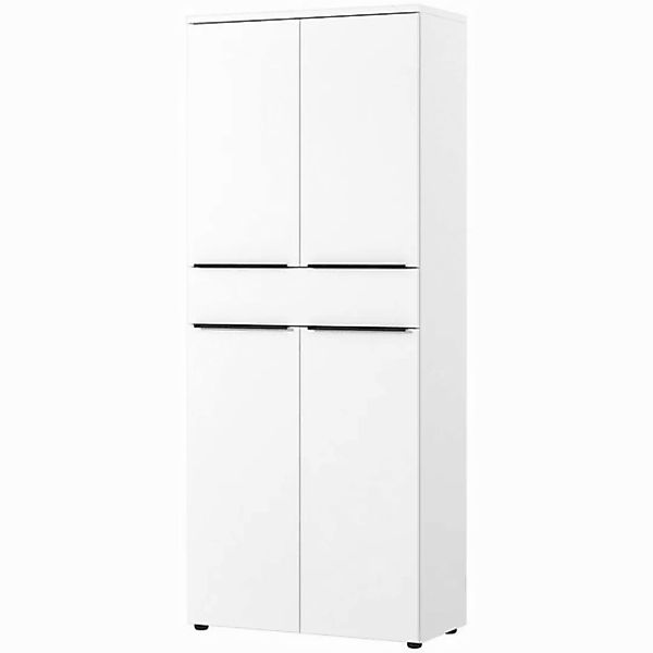 Lomadox Aktenschrank MEMPHIS-01 81cm breit, weiß mit Metallgriffen günstig online kaufen