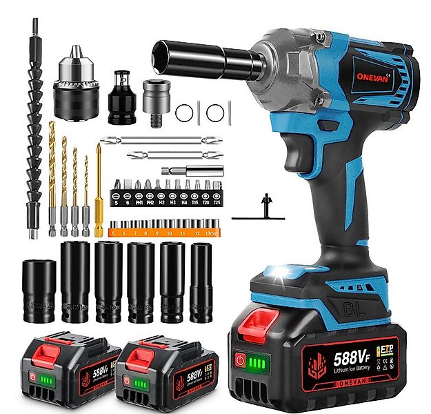 ONEVAN Akku-Schlagschrauber 3-in-1 Professional 950Nm Bürstenloser Schlagsc günstig online kaufen