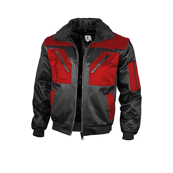 Qualitex Workwear Pilotenjacke Pilotenjacke zweifarbig schwarz/rot, günstig online kaufen