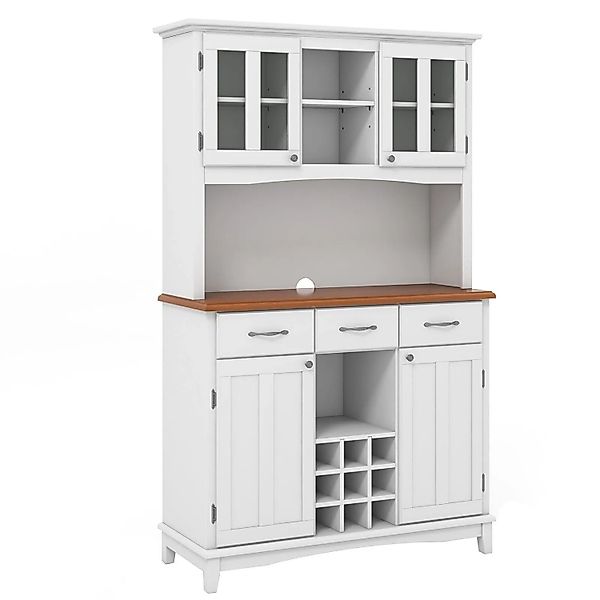 Costway Küchenbuffet mit 3 Schubladen Weiß 112 x 43 x 184,5 cm günstig online kaufen