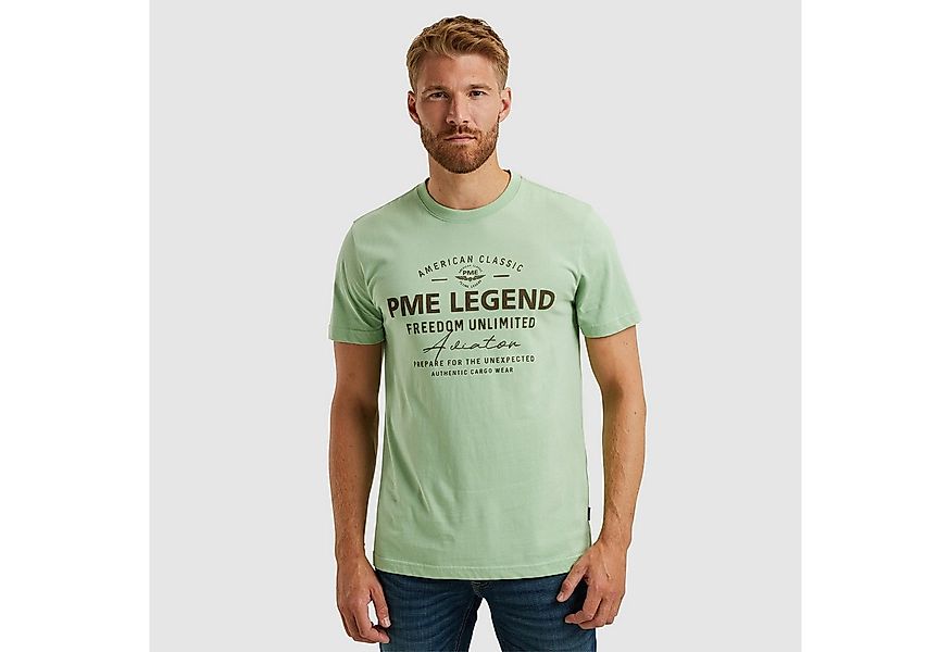 PME LEGEND T-Shirt Short sleeve r-neck single jersey mit Frontprint günstig online kaufen