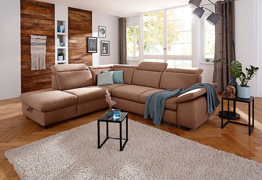 Home affaire Ecksofa "Mauritius L-Form" mit Ottomane, mit Kopfteil- und Arm günstig online kaufen