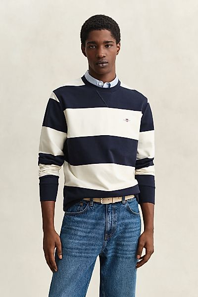 Gant Sweatshirt "STRIPED C-NECK", mit Rundhals und Logostickerei günstig online kaufen