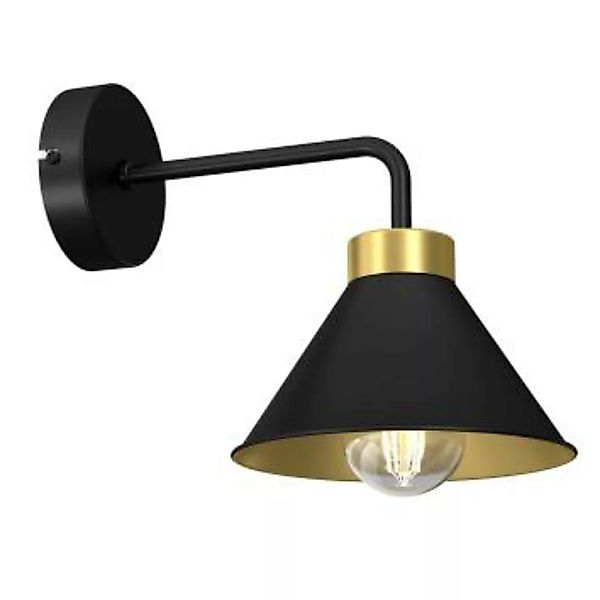 Wandlampe Schwarz Gold E27 Metall Loft Design günstig online kaufen