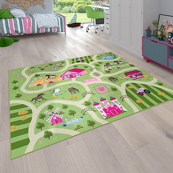 Paco Home Kinderteppich »Bino 560«, rechteckig, 4 mm Höhe, Kurzflor, Straße günstig online kaufen