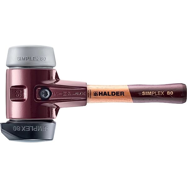 Halder Simplex Schonhammer Ø 80 mm Gummi   TPE-mid Grau mit Standfuß und Ex günstig online kaufen