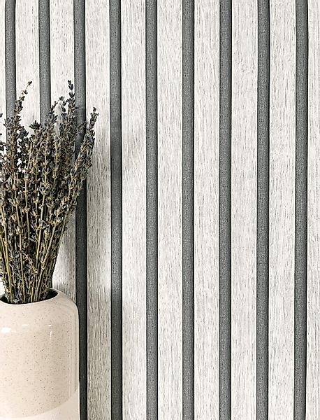 Newroom Vliestapete, Grau Tapete Skandinavisch Paneele günstig online kaufen