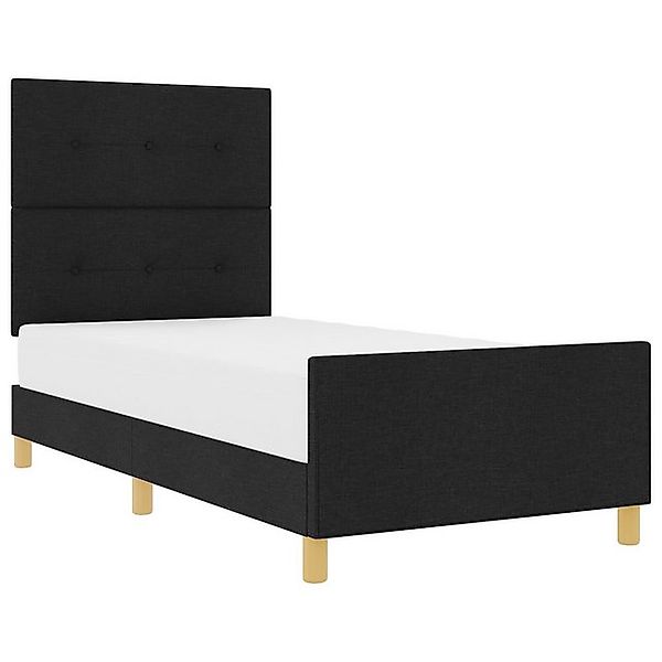 vidaXL Bett Bettgestell Schwarz Stoff 90x200 cm (1-tlg) günstig online kaufen