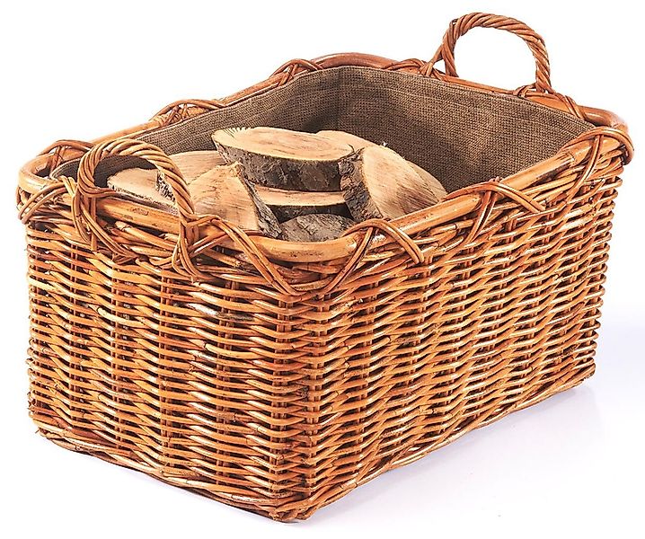 Kobolo Kaminholzkorb Holzkorb Rattan lacak mit abnehmbarem Leinenstoff günstig online kaufen