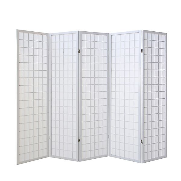 Homestyle4u 5-tlg. Paravent in Weiß 220x175 cm 262 günstig online kaufen