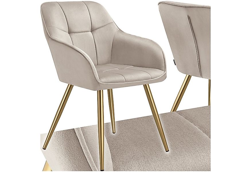 tectake Esszimmerstuhl Stuhl Marilyn, Samtoptik, gesteppt (Set, 1 St), Extr günstig online kaufen