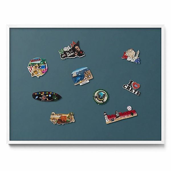 Tulup Magnettafel Metall Magnettafel Gerahmt Farbe Dunkeltürkis 80x60 cm Ma günstig online kaufen