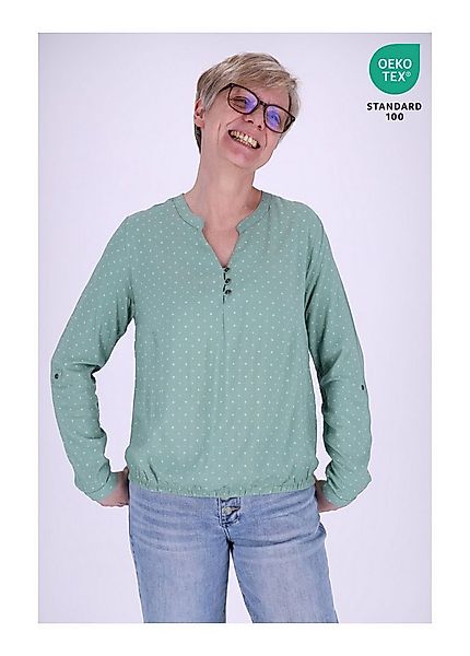 SPLASH OF COLOR Klassische Bluse Schlupfbluse mit Gummibund und Minimalprin günstig online kaufen